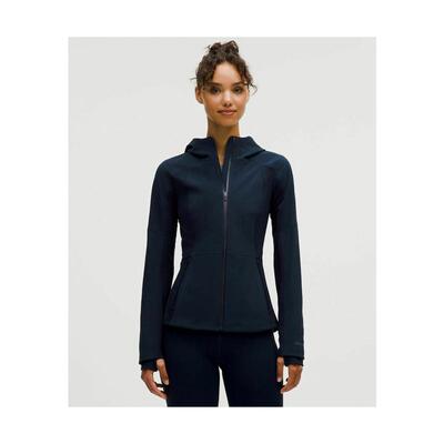 代购lululemon露露乐蒙女士运动夹克防水防风修身剪裁带拇指孔