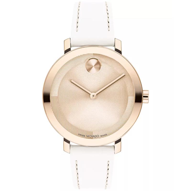 Movado/摩凡陀女表瑞士石英玫瑰盘轻奢腕表mm皮带表带
