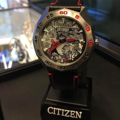 代购 Citizen 西铁城漫威蜘蛛侠联名限量款光动能男表 AW0061-01W