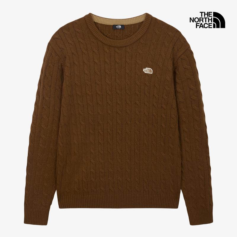 海外代购THE NORTH FACE/北面男士户外休闲衣圆领麻花编织露营