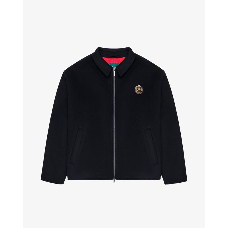 代购MALBON GOLF男士羊毛夹克保暖可调节版型轻盈贴身剪裁黑色