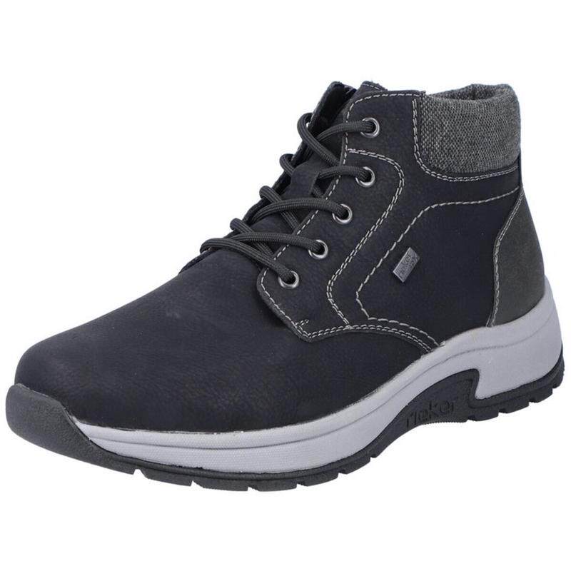 代购rieker男士短筒靴透气吸汗保暖软底系带圆头平跟可拆卸鞋垫