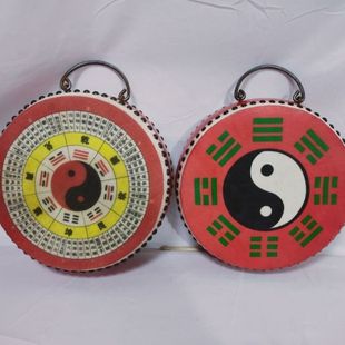 手鼓法器手提道士鼓牛皮太极八卦鼓手把鼓民族打击乐器道家用品