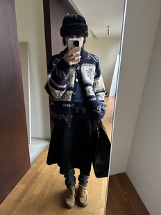 费尔岛毛衣 家 手工粗棒针织 name 正品