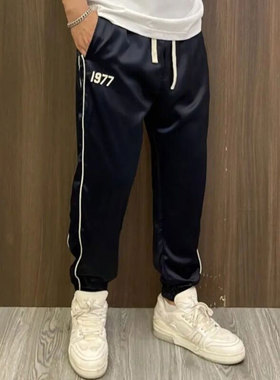 22春秋新款加肥加大卫裤束脚休闲裤子情侣高街FOG卫裤1977长裤