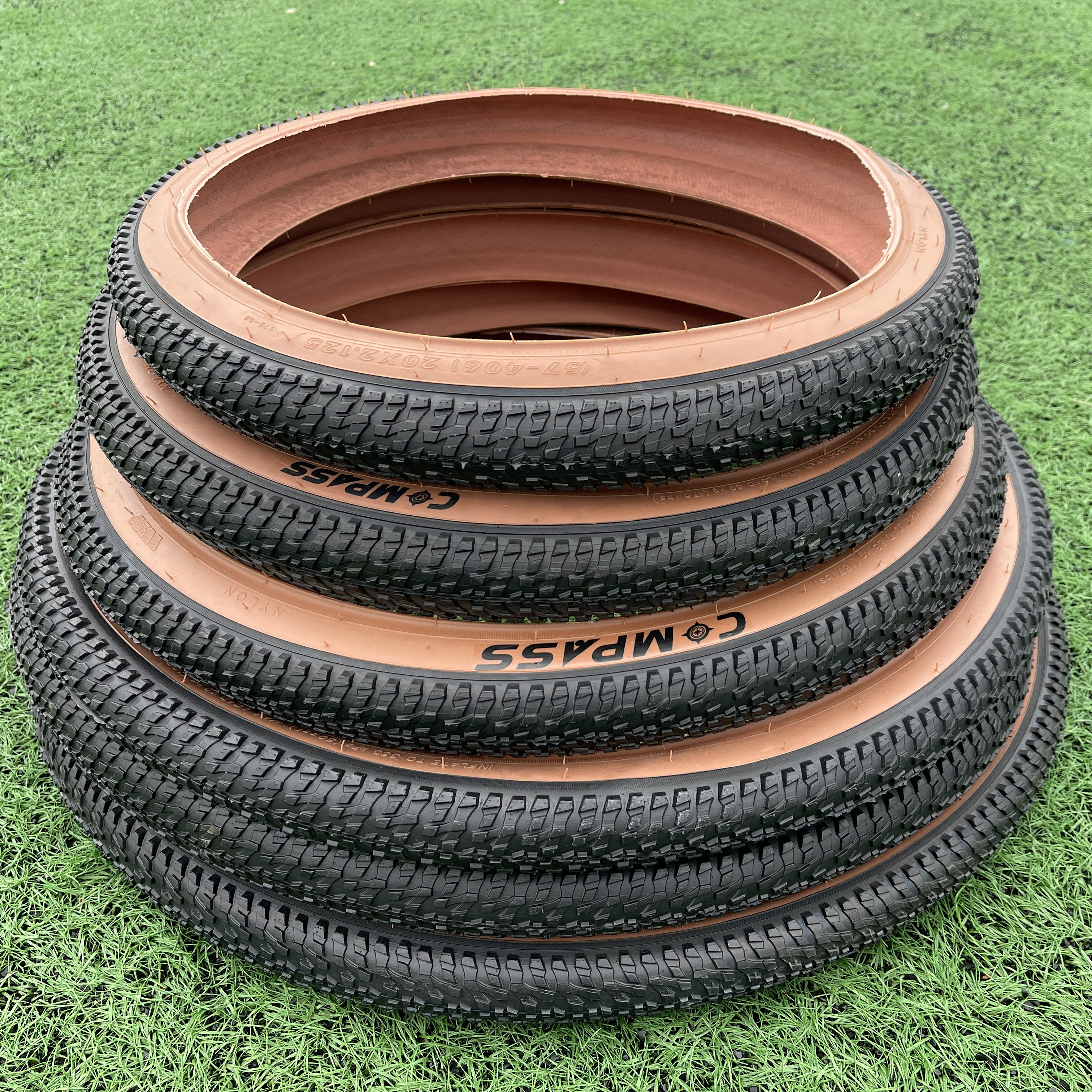 compass康帕斯自行车轮胎棕边胎肤色胎通勤山地折叠车外胎万达胎