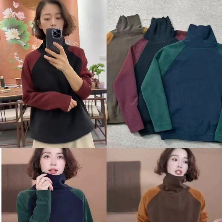 原版直播爆款2025冬季新款时尚拼色高龄洋气百搭气质卫衣