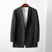 商务时尚 品牌撤柜男中长款 羊毛呢大衣秋冬修身 休闲加厚外套993201