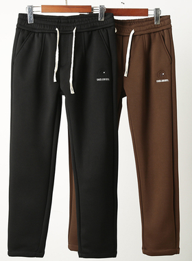 弹力松紧腰休闲裤男士秋冬季厚款针织宽松百搭卫裤运动长裤子D590