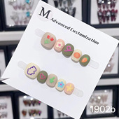 12岁儿童穿戴甲片纯手工成品小孩假指甲彩绘花朵美甲贴片可拆卸