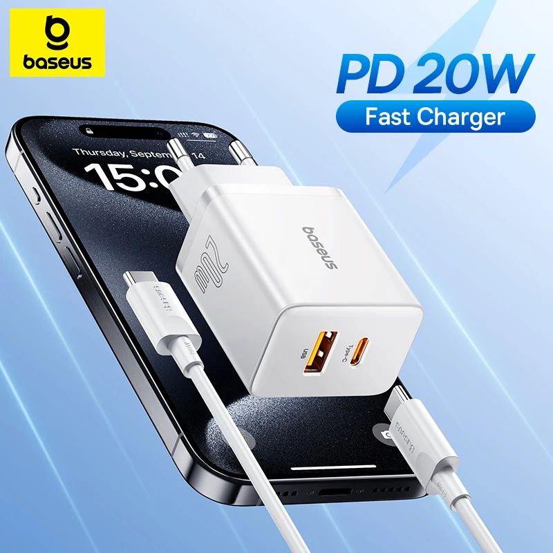 Baseus 20W USB Charger Dual Charging Port Support Type C PD