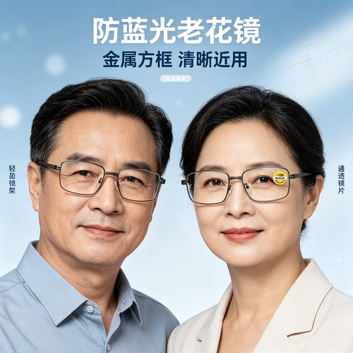 正品高档防蓝光老花镜