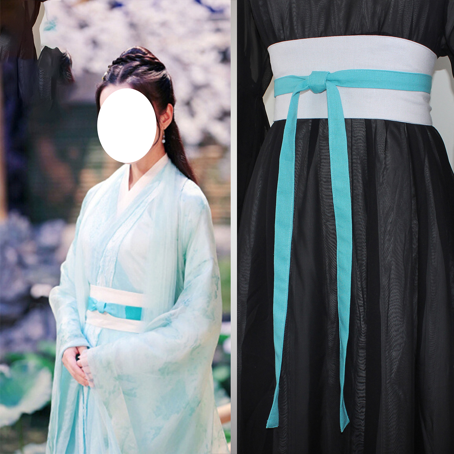 汉服复古风纯色棉麻腰封