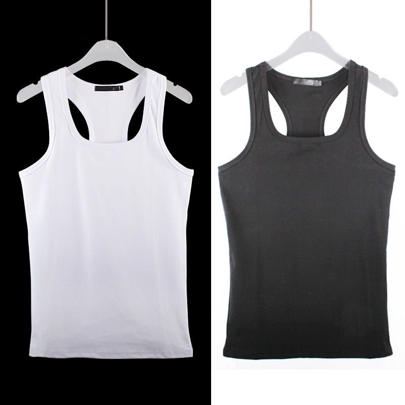 男士工字背心高弹力紧身版型黑白色夏季百搭窄背背心青春流行款