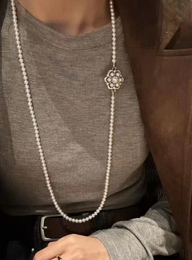 天然淡水珍珠baby珠毛衣链多种戴法时尚气质长款毛衣链女