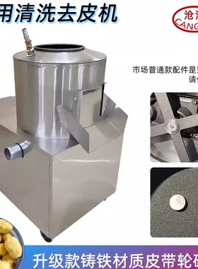 沧泊350型450型土豆去皮机商用 不锈钢电动清洗脱皮机 洋芋削皮机