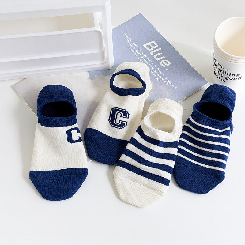 全店满15包邮春天袜子女船袜条纹hennyrue夏天薄款硅胶隐形船袜