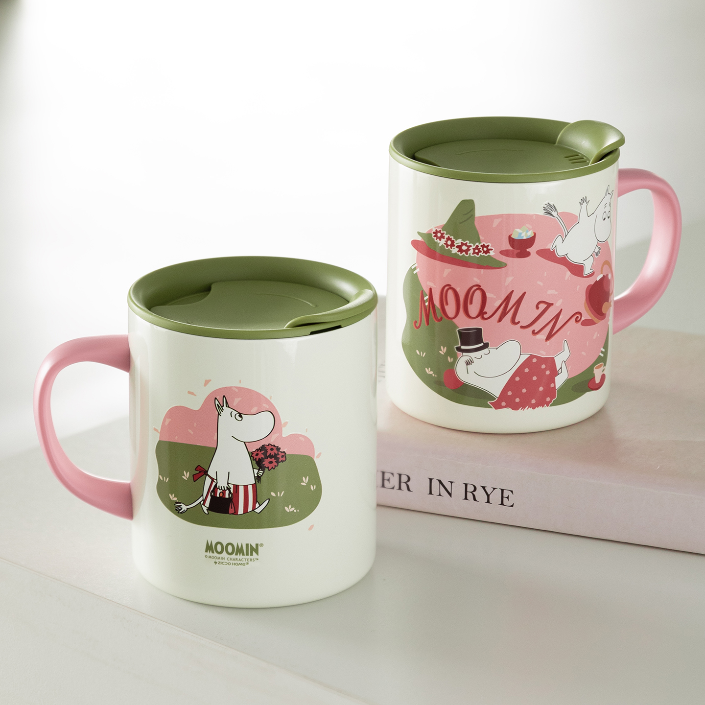 zicco姆明少女粉不锈钢隔热杯