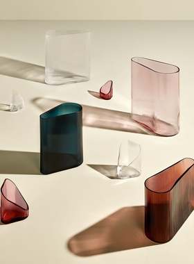 土耳其NUDE努德 迷雾无色透明款玻璃花瓶 简约收纳 半透明花器