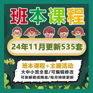 2024年幼儿园班本课程PPT大班中班小班课程故事园本主题活动方案