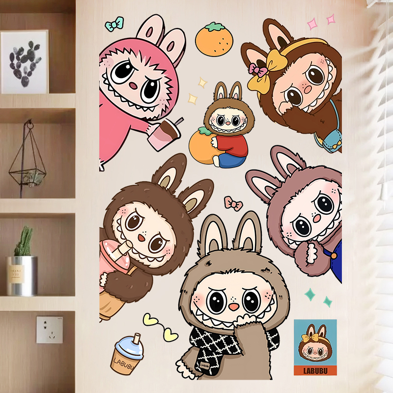 labubu拉布布贴画大号可爱卡通