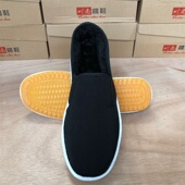 素面黑色中青老年手工老北京工作牛筋鞋 加绒加厚保暖西山布鞋 男士