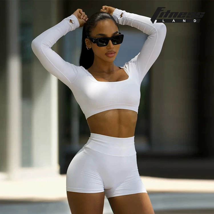 Официальный сайт авторизованный BOMBSHELL SPORTSWEAR обтягивающий спортивный лонгслеб рукав с квадратным вырезом пуловер