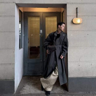 立领廓形长款 kill 风衣秋季 新品 显瘦宽松男生外套 Dressed 新款