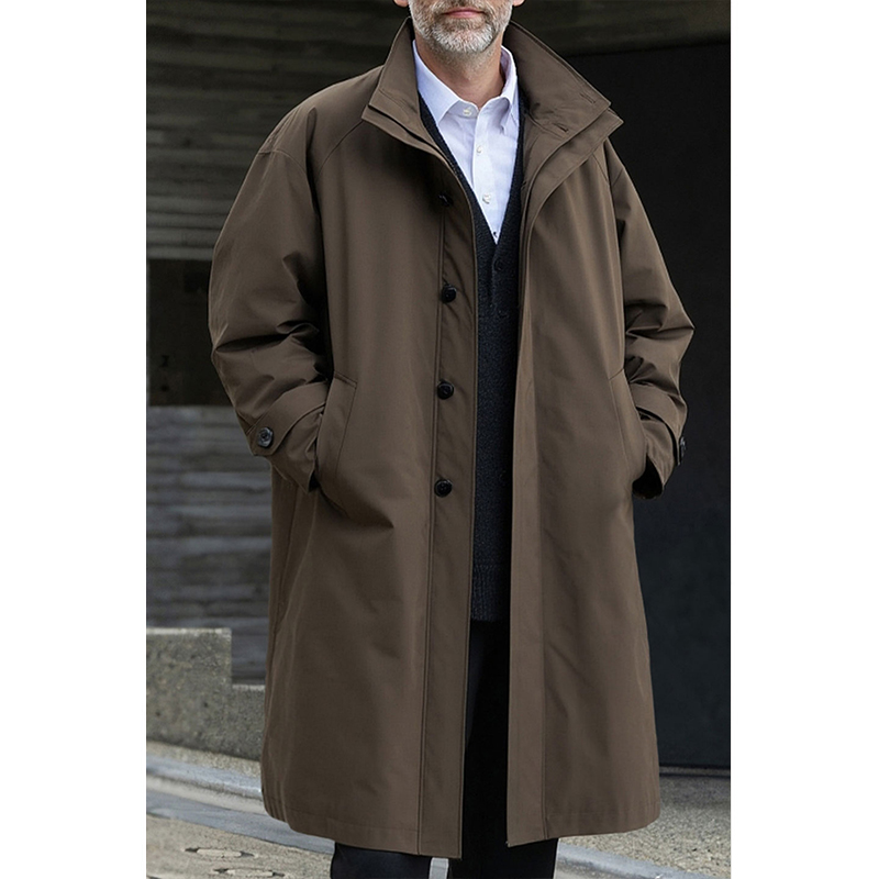 90鹅绒风衣式中长款高端羽绒服