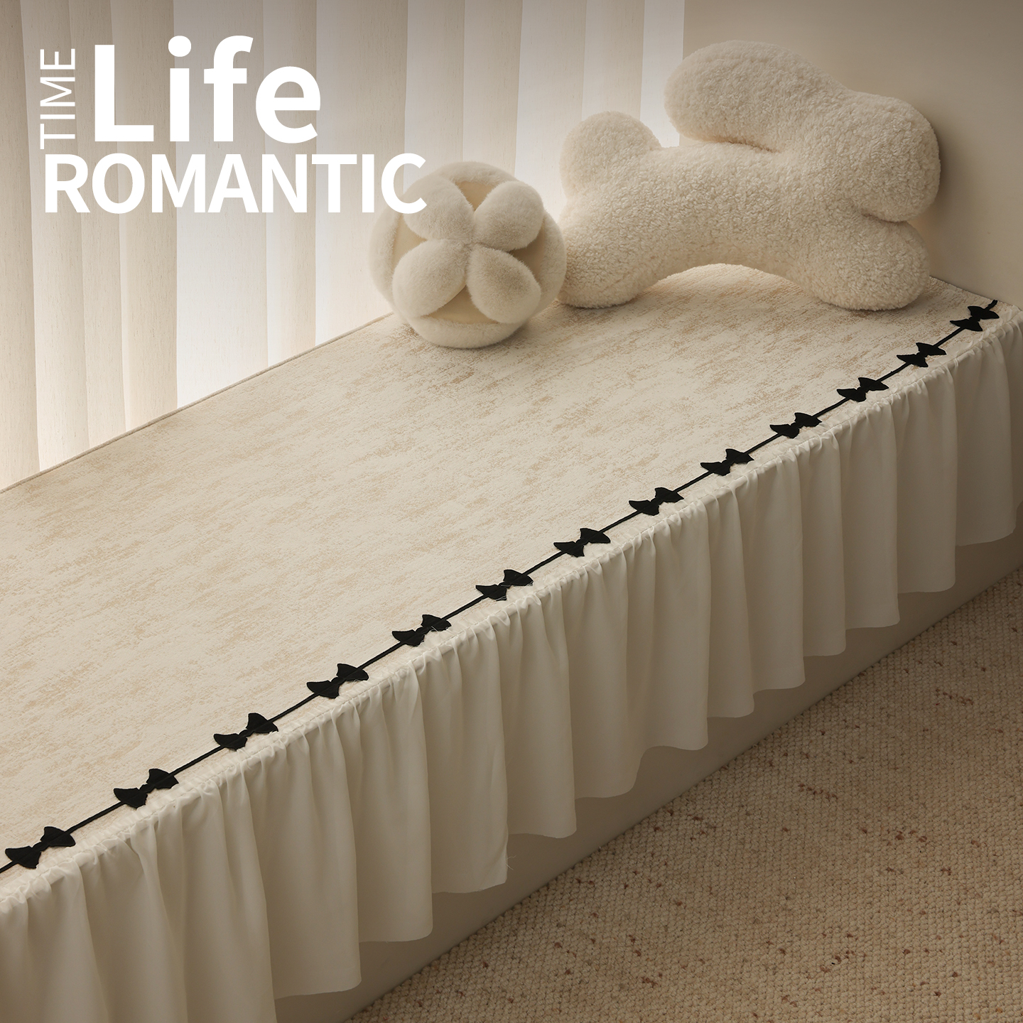 法式裙边飘窗垫2025新款窗台垫四季通用阳台垫子防滑可机洗盖布