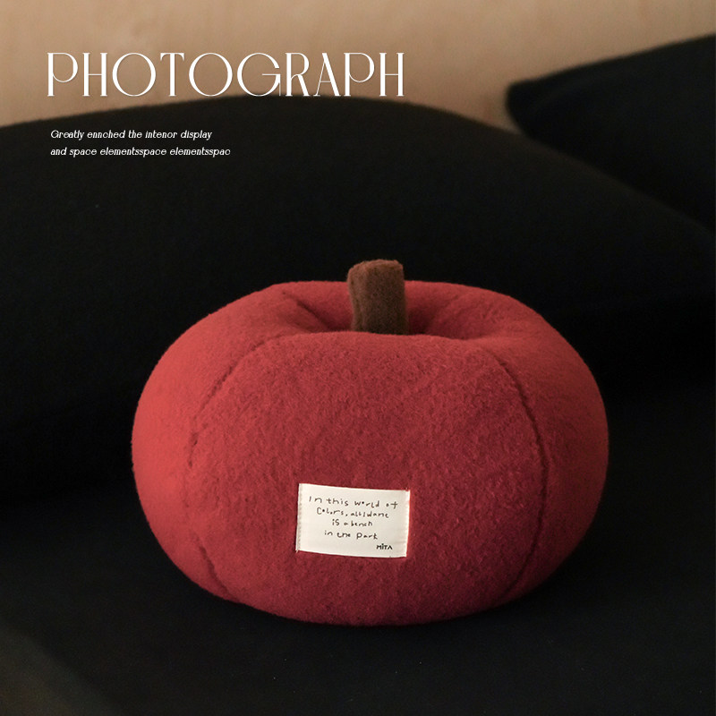 圣诞节南瓜枕ins风可爱抱枕卡通立体毛绒红苹果卧室客厅沙发靠枕