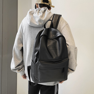 觅旧studio 皮书包男中学生ins潮酷初中高中大学生双肩包潮牌背包