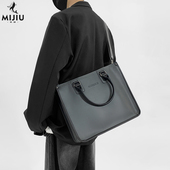 觅旧单肩斜挎包男托特 16寸电脑手提背包 通勤14 包邮 差公文包男士