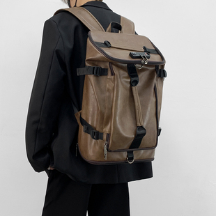 觅旧潮牌大容量双肩包男通勤防盗背包多功能旅行大学生书包6252