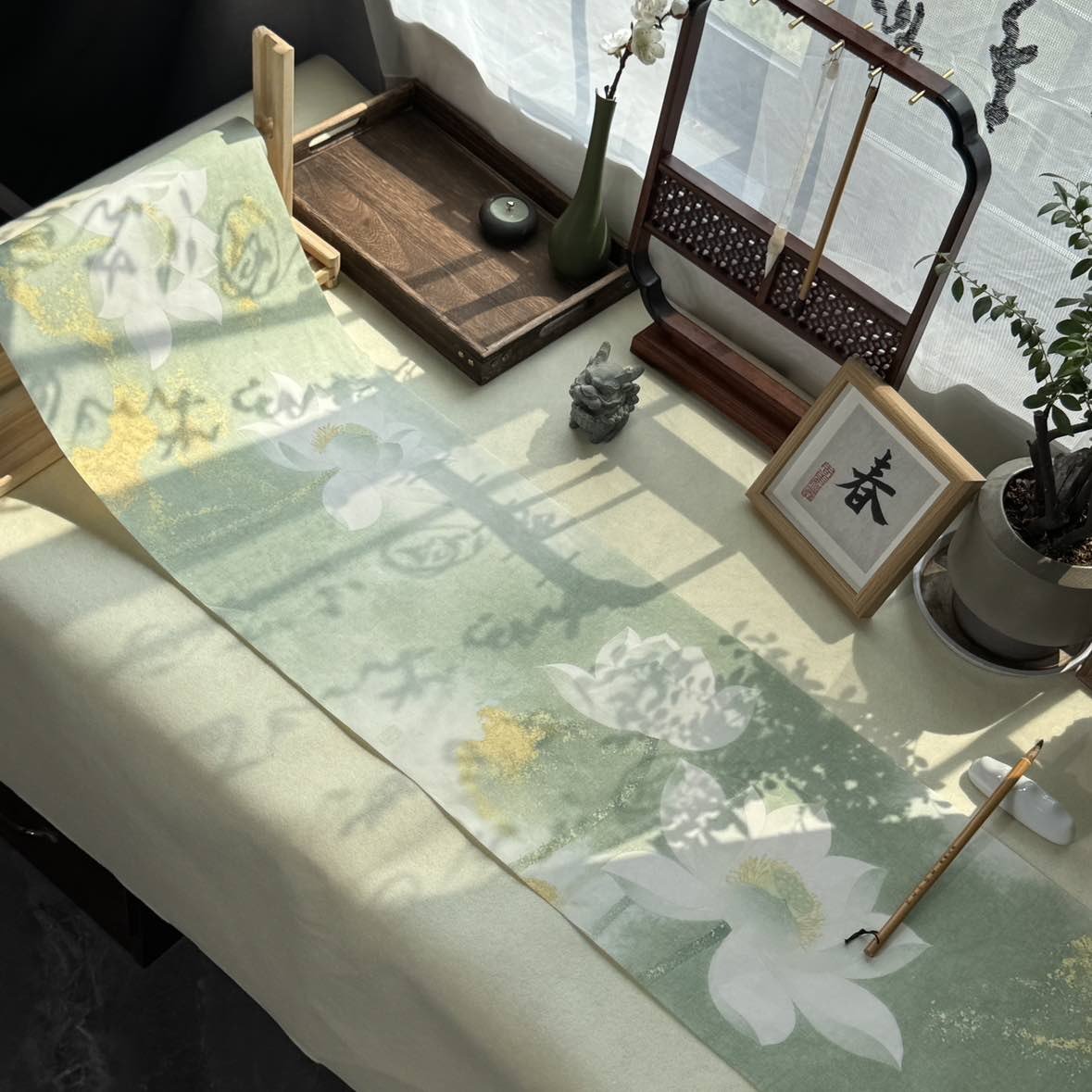 大山文房 蜡染绢纸-碧荷鎏金毛笔专用长卷宣纸文房 直播间专用,文具电教/文化用品/商务用品,文房四宝,淘宝优惠券,粉丝福利购,淘宝优惠卷