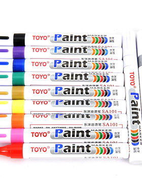 东洋油漆笔白色记号笔SA101签到补漆笔TOYO油漆笔黑色防水轮胎笔