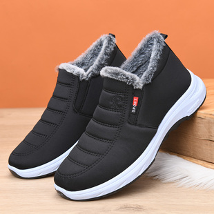 冬季老北京棉鞋男加绒保暖雪地靴软底防寒爸爸鞋加厚防滑父亲棉靴