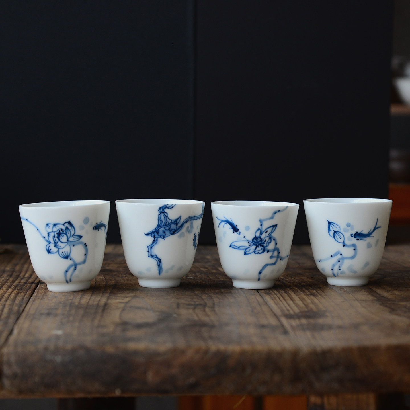 景德镇陶瓷茶杯手绘功夫茶杯主人杯纯手工品茗杯泡茶杯套装闻香杯
