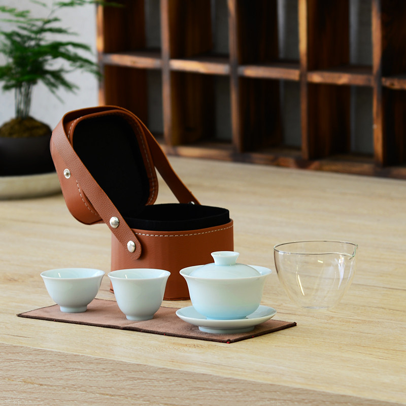 女士旅游便携式功夫茶具一人二杯旅行茶具收纳包超便携旅行茶具