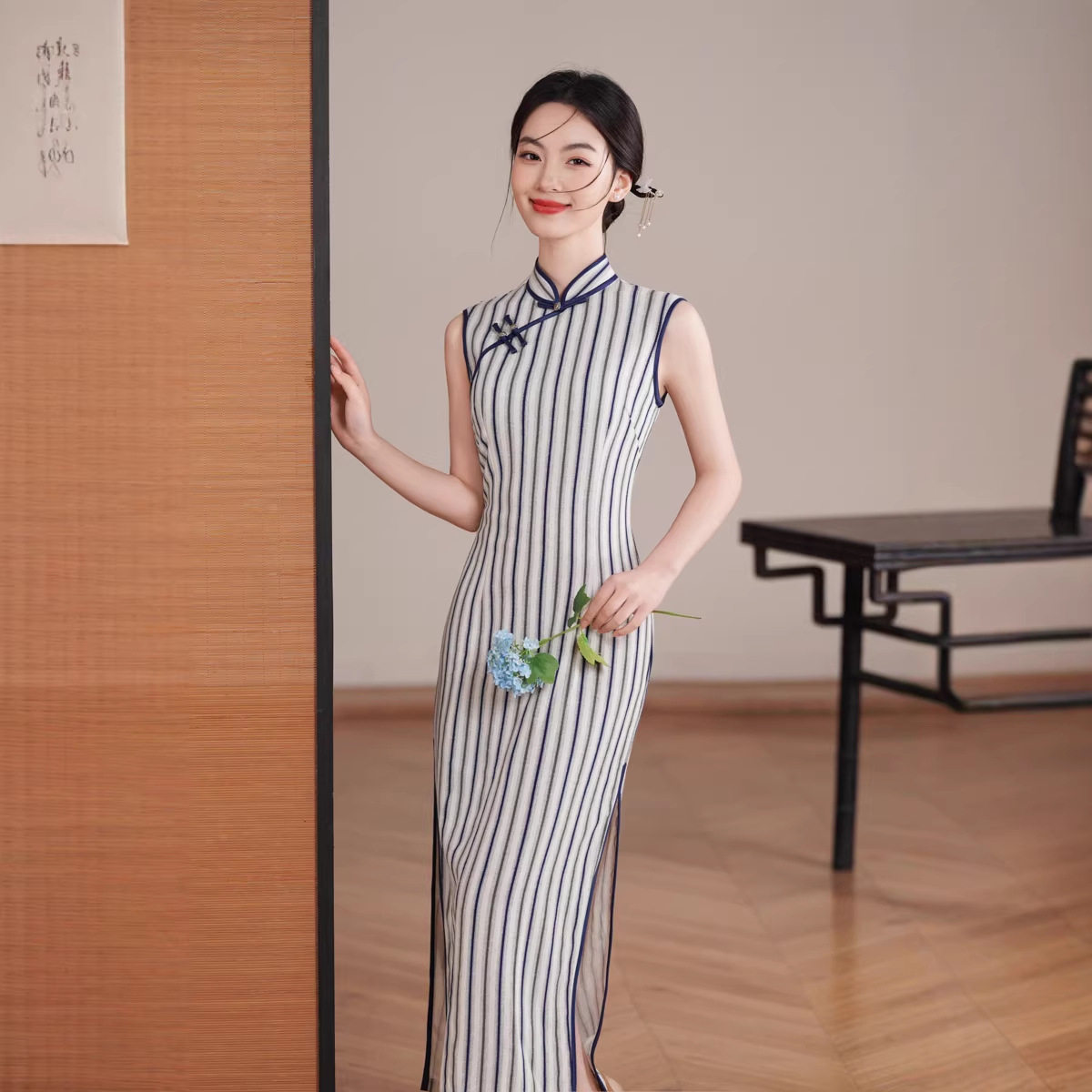 2026年春夏新款旗袍棉麻无袖气质显白日常国风单层长款文艺旗袍女