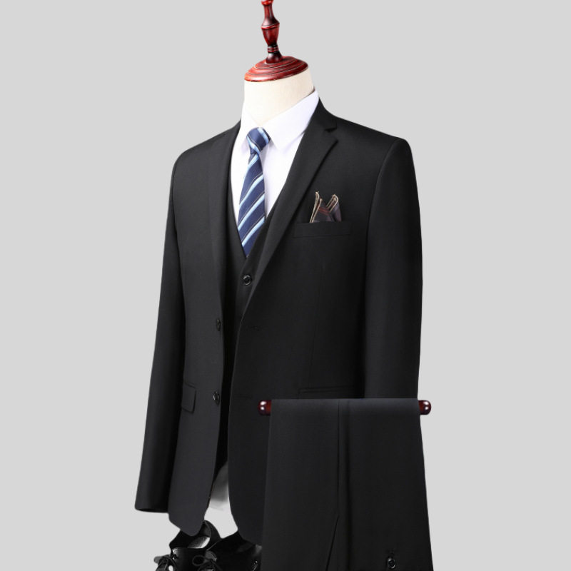 西服男套装修身商务休闲婚礼上班韩版西装三件套职业装伴郎团体服
