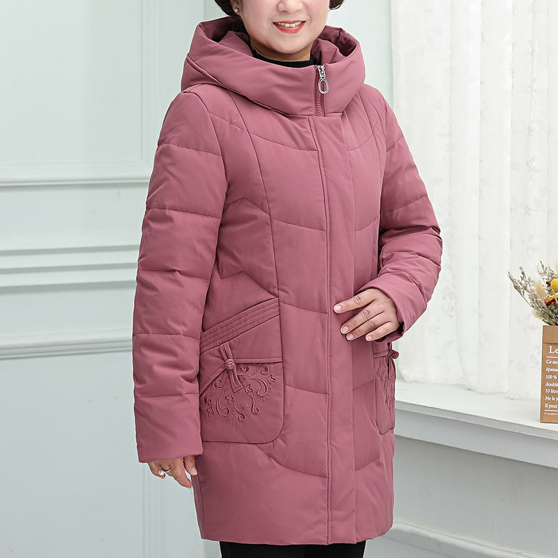 2026新款中老年羽绒服女中长款加厚胖妈妈装冬装外套中年冬季棉衣
