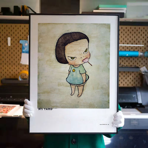 奈良美智娃娃潮流装饰画Lollipop日本现代艺术家Nara工作室挂画