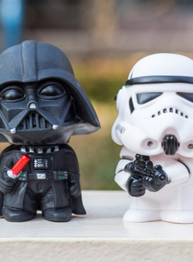 星球大战黑武士手办车载摆件汽车公仔StarWars白色暴风兵玩具潮玩