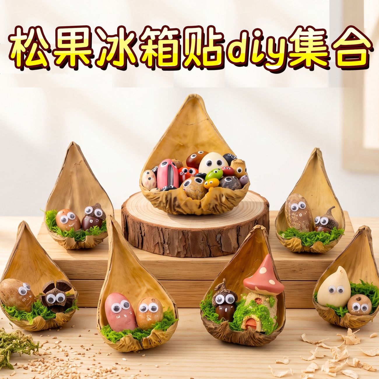 果壳磁吸冰箱贴diy材料创