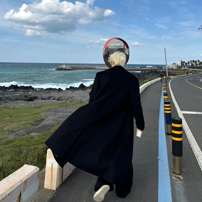 Desaturate24/AW 100%羊毛双面毛呢外套韩版大廓形垫肩大衣男长款