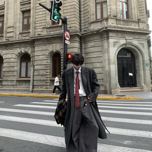 Desaturate都市战袍70羊毛冬季 大衣外套风衣 氛围感双面长款