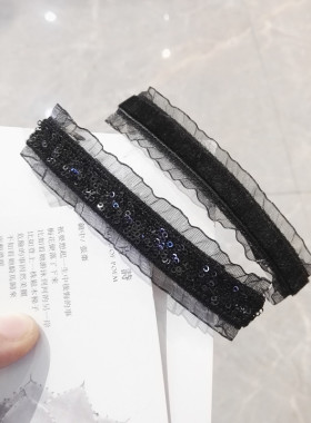 刘海一字弹簧简约大号马尾发夹