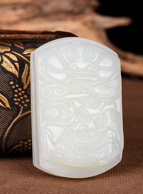 和田玉白玉生肖龙皮带扣龙行天下卧虎藏龙玉腰带扣男士款腰佩挂件