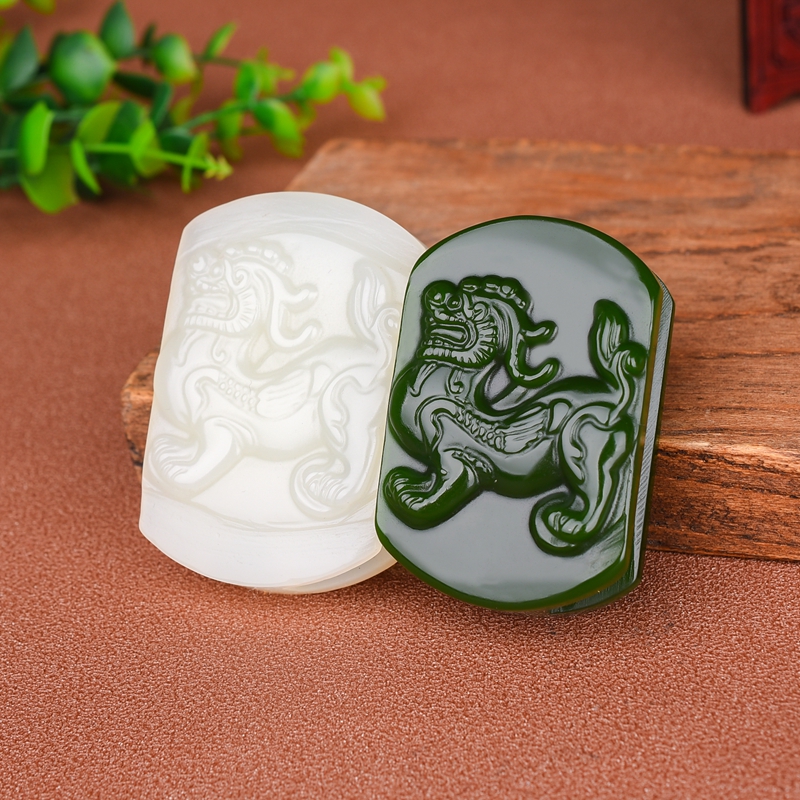 和田麒麟白玉霸气男款单层腰扣